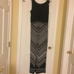 Calvin Klein PLUS 14 black and white JUMPSUIT tank top flowing bottom